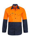 Workcraft Lightweight Hivis Long Sleeve Vented Cotton Drill Shirt - WS4247