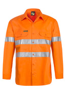 Workcraft Unisex Hivis Cotton Long Sleeve with Tape - WS4131