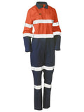 Bisley Ladies Taped Hivis Cotton Drill Coverall - BCL6066T