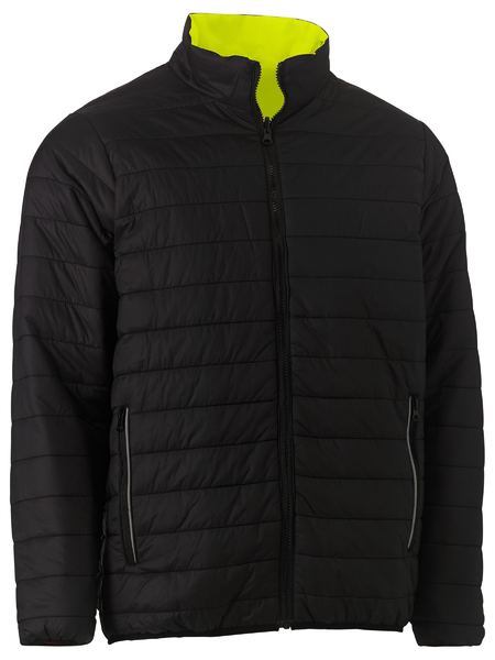 Bisley Mens Taped Hivis Reversible Puffer Jacket - BJ6350HT **Clearance**
