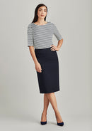 Biz Corporate Ladies Comfort Wool Stretch Relaxed Fit Lined Skirt - 24011