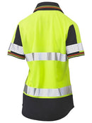 Bisley Ladies Taped Two Tone Hivis Short Sleeve Polo - BKL1225T