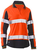 Bisley Ladies Taped Two Tone Hivis Long Sleeve Polo - BKL6225T