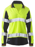 Bisley Ladies Taped Two Tone Hivis Long Sleeve Polo - BKL6225T
