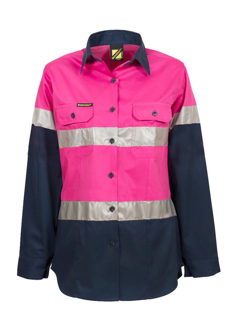 Workcraft Ladies Hivis Lightweight Two Tone Long Sleeve with CSR Tape - WSL503