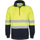 DNC HiVis 1/2 Zip Fleecy with Hoop Pattern CSR Reflective Tape - 3729