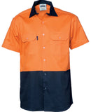 DNC HiVis Two Tone Cotton Drill Shirt - Short Sleeve - 3831