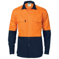 DNC Hivis Two Tone Drill Shirt with Press Studs Long Sleeve - 3838