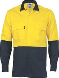 DNC Hivis Lightweight Cotton Cool Breeze Long Sleeve Shirt - 3938