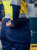 Bisley Ladies Taped Hivis Cotton Drill Coverall - BCL6066T