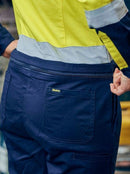 Bisley Ladies Taped Hivis Cotton Drill Coverall - BCL6066T