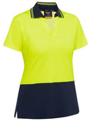 Bisley Ladies Hivis V-Neck Short Sleeve Polo -BKL1234