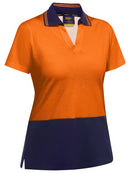Bisley Ladies Hivis V-Neck Short Sleeve Polo -BKL1234
