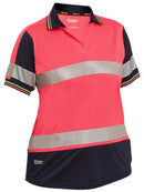 Bisley Ladies Taped Two Tone Hivis Short Sleeve Polo - BKL1225T