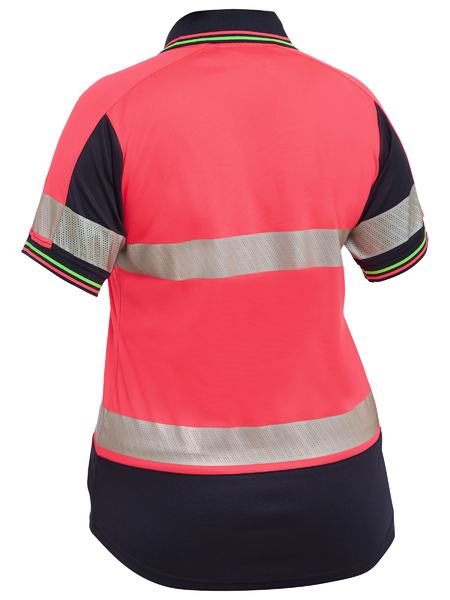 Bisley Ladies Taped Two Tone Hivis Short Sleeve Polo - BKL1225T