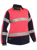Bisley Ladies Taped Two Tone Hivis Long Sleeve Polo - BKL6225T