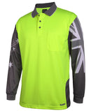 JBs Wear Hivis Southern Cross Polo - Long Sleeve - 6HSCL