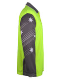 JBs Wear Hivis Southern Cross Polo - Long Sleeve - 6HSCL