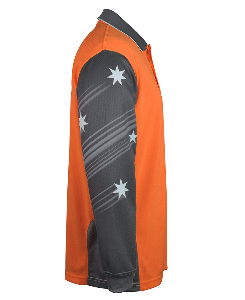 JBs Wear Hivis Southern Cross Polo - Long Sleeve - 6HSCL