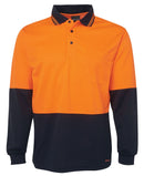 JBs Wear Hi Vis Traditional Long Sleeve Polo - 6HVPL