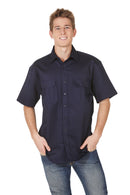 Blue Whale Cotton Drill Short Sleeve Work Shirt - C04