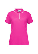 Biz Care Womens Pink Short Sleeve Polo - CST313LS