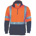 DNC Taped HiVis 2-Tone X-Back 1/2 Zip Fleecy - 3930 **Clearance