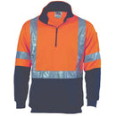 DNC Taped HiVis 2-Tone X-Back 1/2 Zip Fleecy - 3930 **Clearance