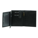 Pierre Cardin Mens Rustic Leather Tri Fold Mens Wallet Black - PC2817