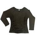 Australian Spirit - Ladies Ribbed Sides Long Sleeve Top -  BLK