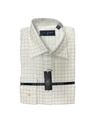 City Collection Mens White/Blue Long Sleeve Shirt - 4009 **Clearance**