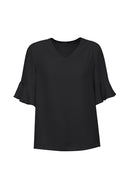 Biz Corp  Ladies Aria Fluted Sleeve Blouse - RB966LS