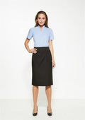 Biz Corporate Womens Cool Stretch Pinstripe Relaxed Fit Lined Skirt - 20211