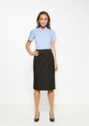 Biz Corporate Womens Cool Stretch Pinstripe Relaxed Fit Lined Skirt - 20211