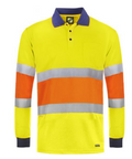 Workcraft Licromesh Polo with CSR Reflective Tape Long Sleeve- WSP405