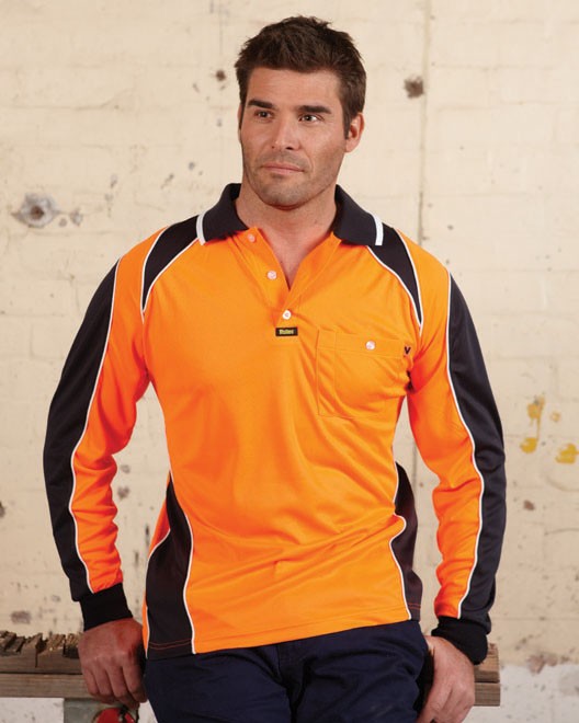 Visitec Hivis Commando Microfibre Long Sleeve Polo - V2001 **Clearance**