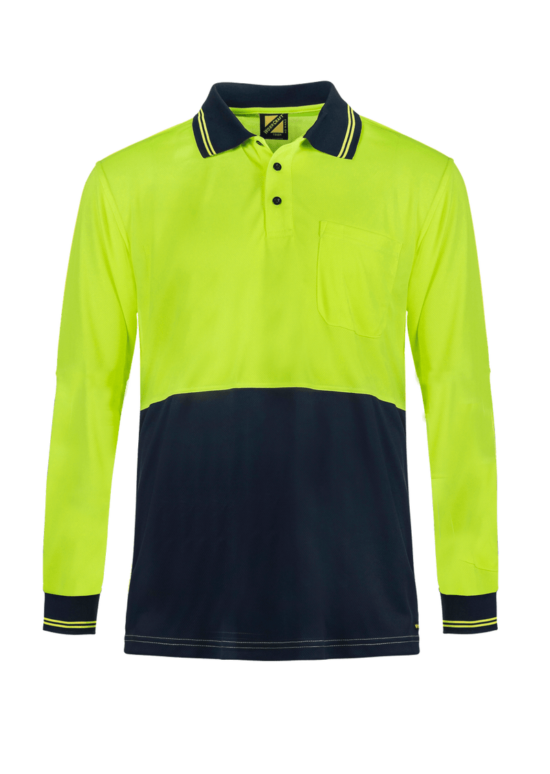 Workcraft Hivis Lightweight Long Sleeve Polo  157gsm - WSP209