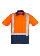 Syzmik Mens Hi Vis Spliced Short Sleeve Polo - Shoulder Taped - ZH233