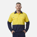 King Gee Workcool 2 Hivis Two Toned Closed Front Long Sleeve Shirt - K54876