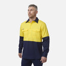 King Gee Workcool 2 Hivis Two Toned Closed Front Long Sleeve Shirt - K54876