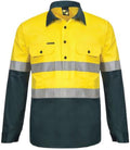 Workcraft Mens Two Toned Half Placket Long Sleeve Shirt with Vents 155gsm - WS6032