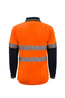 Workcraft Hivis Long Sleeve Two Tone Polo with Tape 157gsm - WSP409