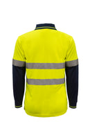 Workcraft Hivis Long Sleeve Two Tone Polo with Tape 157gsm - WSP409