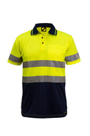 Workcraft Hivis Short Sleeve Two Tone Polo with Tape 157gsm - WSP410