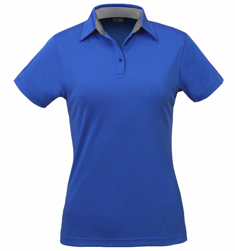 Stencil Kahve Ladies Short Sleeve Polo - 1164