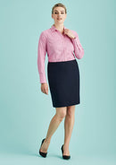 Biz Corporates Chevron Band Skirt - 20114 **Clearance**