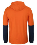JBs Wear Hi Vis L/S Cotton Tee With Hood - 6HCTL
