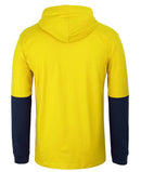 JBs Wear Hi Vis L/S Cotton Tee With Hood - 6HCTL