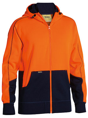 Bisley Hi Vis Zip Front Fleece Hoodie - BK6819