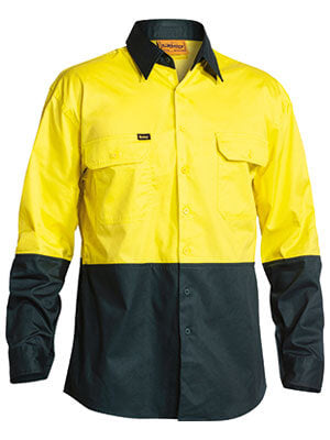 Bisley Hi Vis Cool Lightweight Drill Shirt Long Sleeve - BS6895
